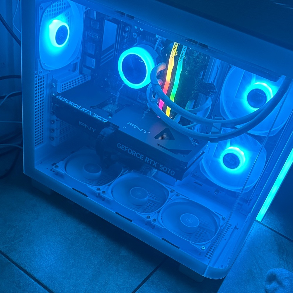 PNY GeForce RTX 5070 GPU - RGB Blue Gaming PC